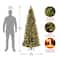 6.5ft. Pre-Lit Glittery Bristle Pine Slim Artificial Christmas Tree, Warm White Diamond Cap LED Lights